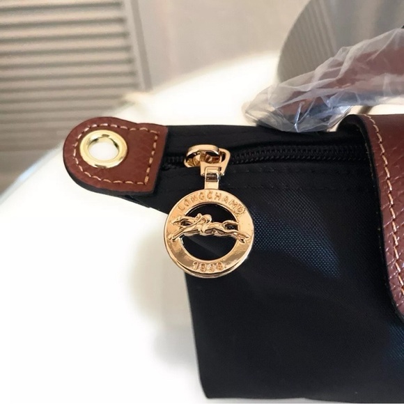 Unused Mini Longchamp Original Black Handbag Pouch Canvas Makeup XS - Picture 3 of 5